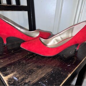 Chic Red Suede Women's Heels